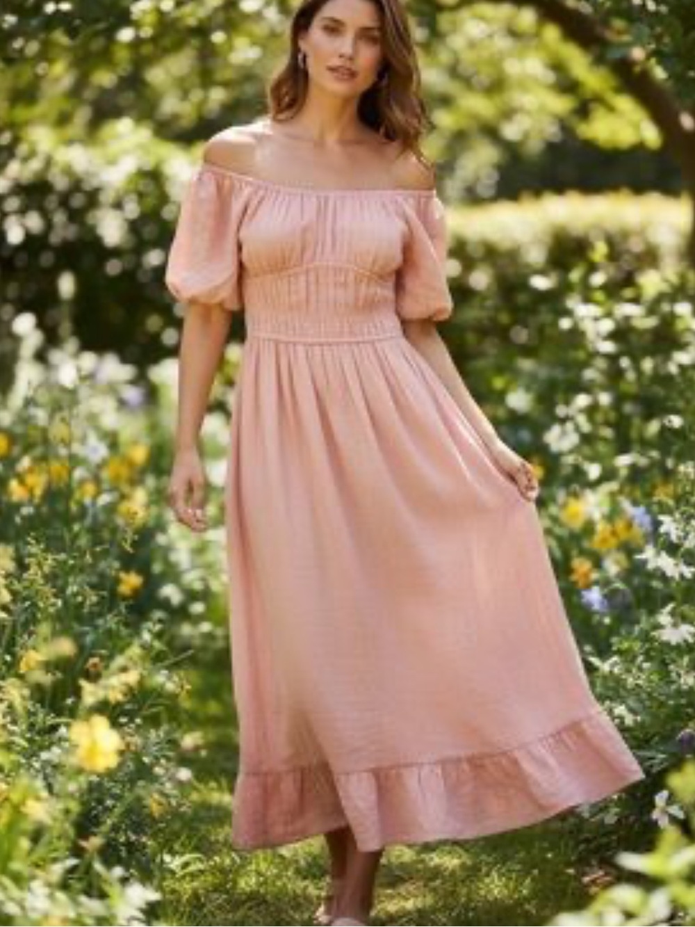 Sim & Sam Linen-blend Maxi Dress